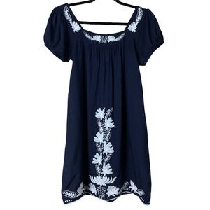 One Clothing navy blue short sleeve dress embroidered Size Small